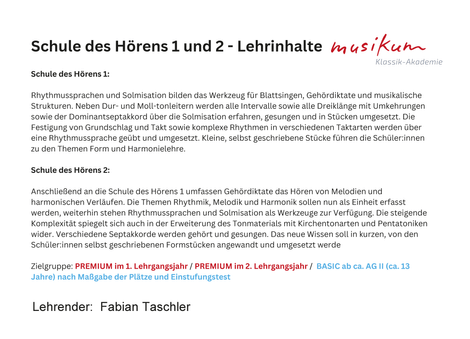Schule des Hörens 1 und 2