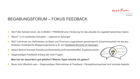 Lehrinhalt Begabungsforum